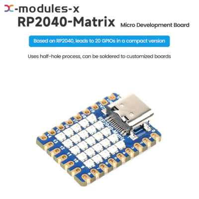 Type-C RP2040 Mini Development Board 5×5 RGB LED Matrix Module For Raspberry Pi