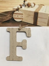 WOOD MONOGRAM INITIAL DECOR ORNAMENT A B C D E F G H I J K L M N O P Q R S T U V