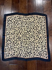 Unbranded 27  Square Scarf Animal Print Classic Look Black Gold Tiny Flaws Nice 