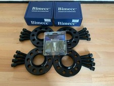 4 espaciadores de ruedas negros Bimecc de 20 mm, pernos negros, Audi A4 A5 A6