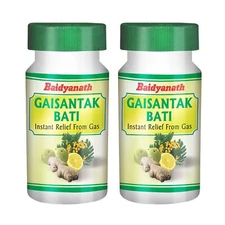 Baidyanath Gaisantak Bati -Instant Relief from Gas and Indigestion -100 Tabletx2