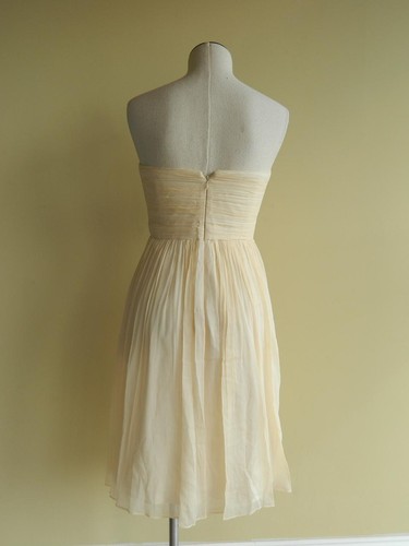 JCrew Silk Chiffon Nadia Dress $250 2 P champagne cocktail party bridesmaid - Picture 3 of 5