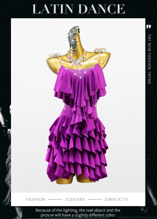 VETEMENTS Abito donna danza latina gonna costume palco danza abbigliamento pratica