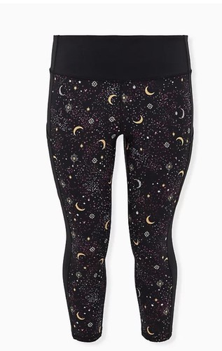 NWT TORRID Black Cosmos CROP ACTIVE LEGGINGS Capri CELESTIAL Size 00 M/L - Picture 6 of 6