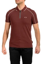 Armani Exchange Men's Plum Logo Print Short Sleeve Polo Shirt US L IT 52