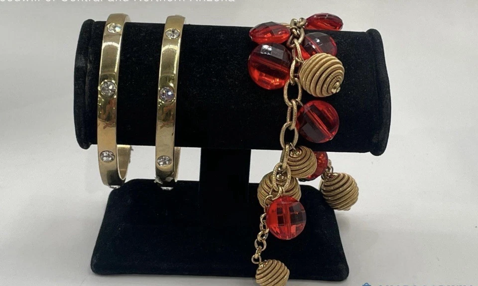 Kate Spade, Monet, Modern Chic, Red And Gold Tone Jewelry - Image 4 of 4