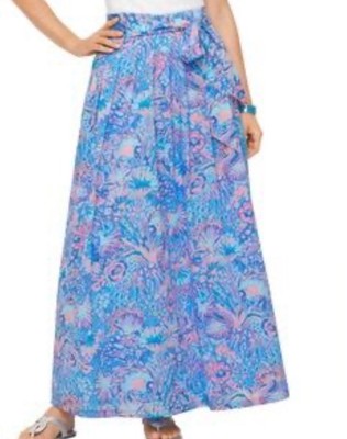 NEW Talbot's Voile Maxi Skirt Beautiful Blue/Pink Floral Women's 22 WP MSRP $159