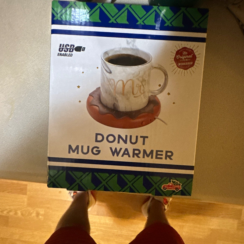 USB Powered Donut Mug Warmer 5W Brown Matte Plastic for Coffee & Tea