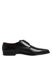 Dolce & Gabbana Black Leather Lace Up Dress Men Derby Men's Shoes Authentic