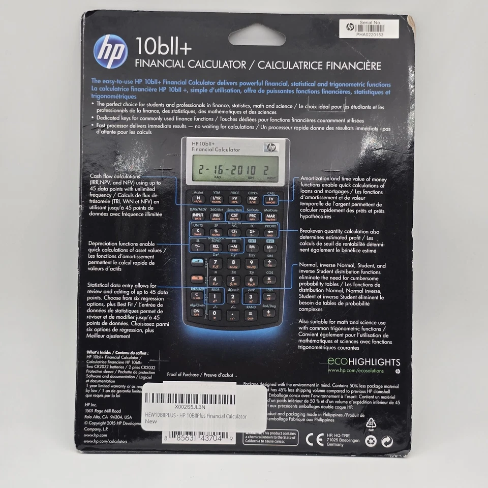 HP 10bII+ Plus Financial Calculator Hewlett Packard NIB - Image 2 of 4