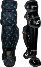 CHAMPRO Mens Compact Pro plus Umpire Leg Guard, BLACK, 17 Length US