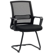 HOMCOM Meeting Office Chair, Reception Mesh, Black, Refurbished
