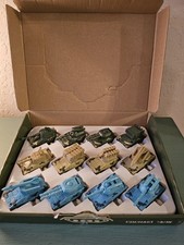 New/Old Stock Commercial Set Of 12 Toy Wind-Up Tanks In Cardboard Counter...
