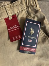 U.S. Polo Assn. Men  s Zip  Drawstring Khaki Pants Size 2XL