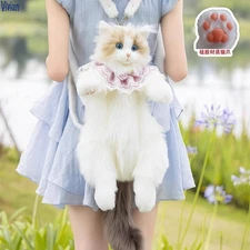 Birthday Gift Realistic Cat Backpack Toy Doll Plush Toy Children's Gift