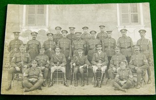 WW1 Original Photo of Army Veterinary Corps Soldiers with Officers