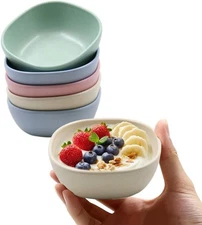 6PCS 4.5 OZ Small Dessert Bowls, 3.7 x 3.7 x 1.2 In Stacked Pinch Bowls, Wheat S