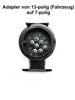 Stecker KFZ von 13-polig (Fahrzeug) auf 7-polig Kurz Mini Adapter Anhänger LKW