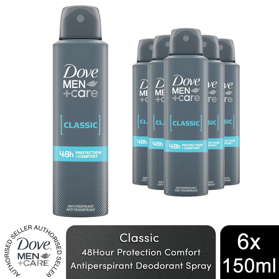 Dove Men+Care Classic Antitranspirant mit 48H Schweißschutz Deo 150ml, 6er Pack