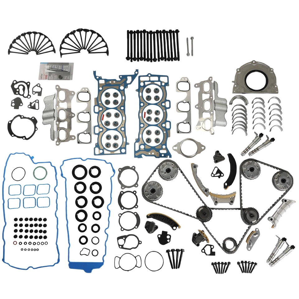 Head Gasket Set Timing Chain Kit For Chevrolet Camaro GMC Cadillac 3.6L  2009-16 - Image 3 of 4