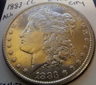 1883-CC Morgan Silver (90%) Dollar AU Brighter Carson City Low Mintage