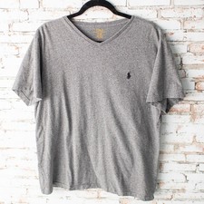 Polo Ralph Lauren Men s Large V-Neck T-Shirt Heather Grey Pony Logo
