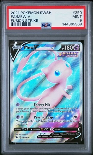 2021 POKEMON SWORD & SHIELD FUSION STRIKE #250 FULL ART/MEW V PSA 9