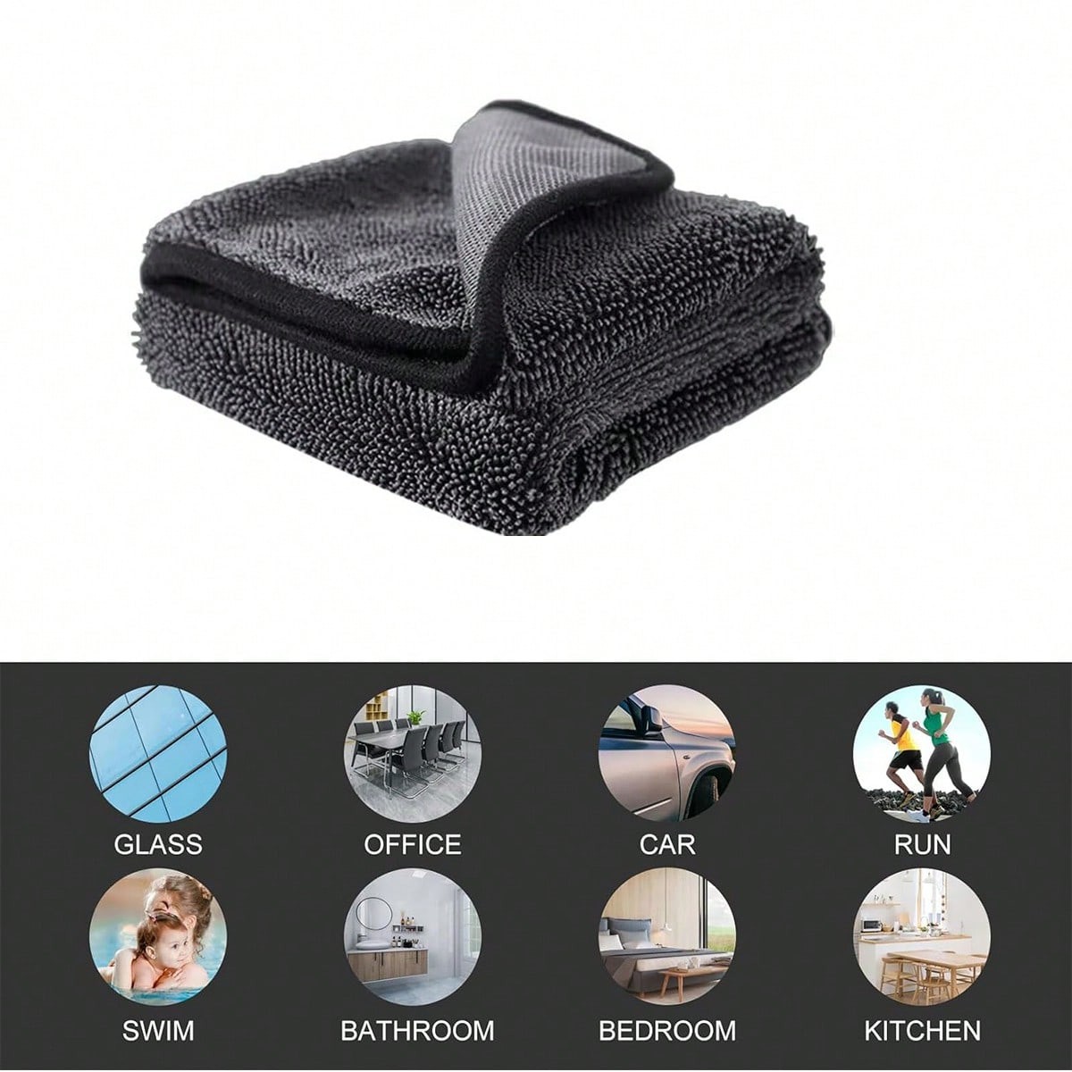 Shiny Wipes Shower Cleaning Cloths - Super Absorbent 15.7x23.6in, Grey US