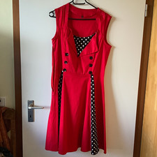 Damen A-Linien-Kleid XL ärmellos knielang Ru...