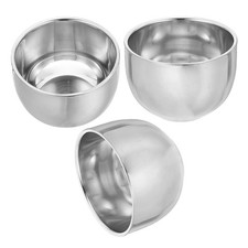 Metal Shaving Mug Container: Stainless Steel Travel Shave Bowl for Men Barber