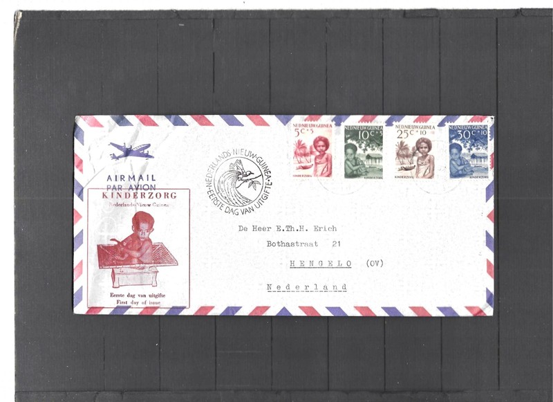 NETHERLANDS  NEW GUINEA FDC AIR 1950 ISH BOBS THE SET KINDERZORG  F #934