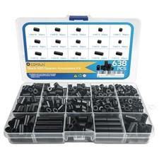 638Pcs Electrical Outlet ABS Spacers,ID 3.2mm 4.2mm OD 3mm 5mm 6mm 638Pcs M3M4
