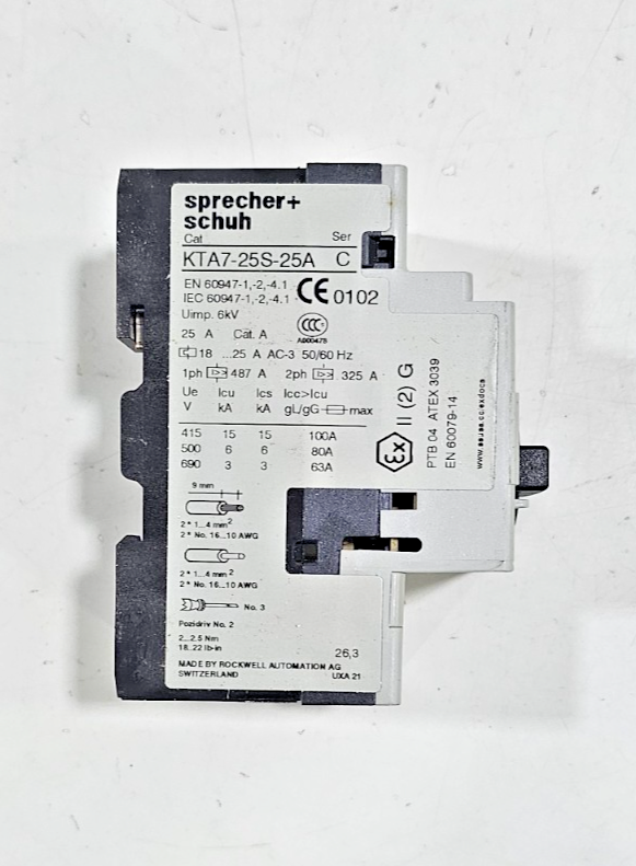Sprecher Schuh Interruttore Di Sezionamento LA7-25-1753 - 3 Poli 25A 600V AC