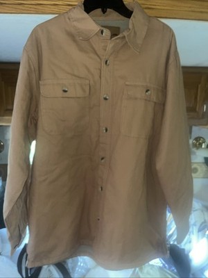 Buckhorn River Long Sleeve Flece Lined Button-Up Jacket Shirt Mens Size M Brown