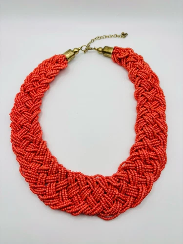 VETEMENTS Collana intrecciata di perle di pesca senza marchio 16 18"