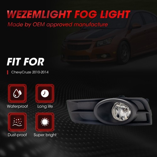 Fog Lights Assembly Compatible With Chevy Cruze 2010-2014 Left and Right - Picture 4 of 8