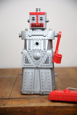 Vintage 1950s Ideal Toy Robert The Robot space toy w/ remote for Parts B
