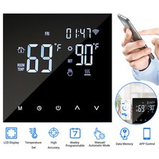 Wireless LCD Digital Smart Thermostat Home Room Sensor App Control Progr...