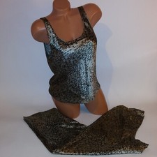 Vintage Victoria Secret Pajama Set Medium Satin Tank Top Pants Sleepwear