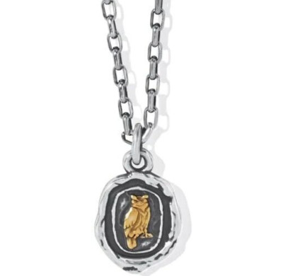 Brighton Ferrara VIRTUE OWL Pendant Silver Gold Necklace STYLE JM5022 MSRP $68