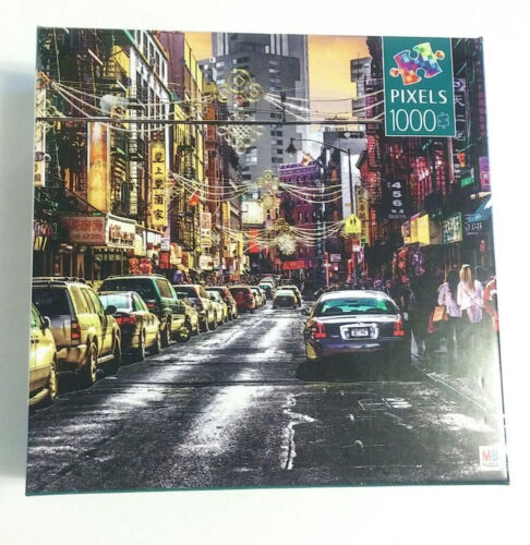 Pixels 1000 Piece puzzle Mott Street, Chinatown   20 x 27 in. by Milton Bradley - Picture 1 of 2