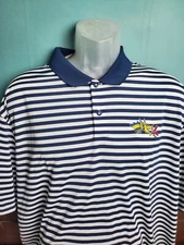 Nike Golf Drexel Dragons University Polo Shirt Men's Size 2XL Blue Striped 