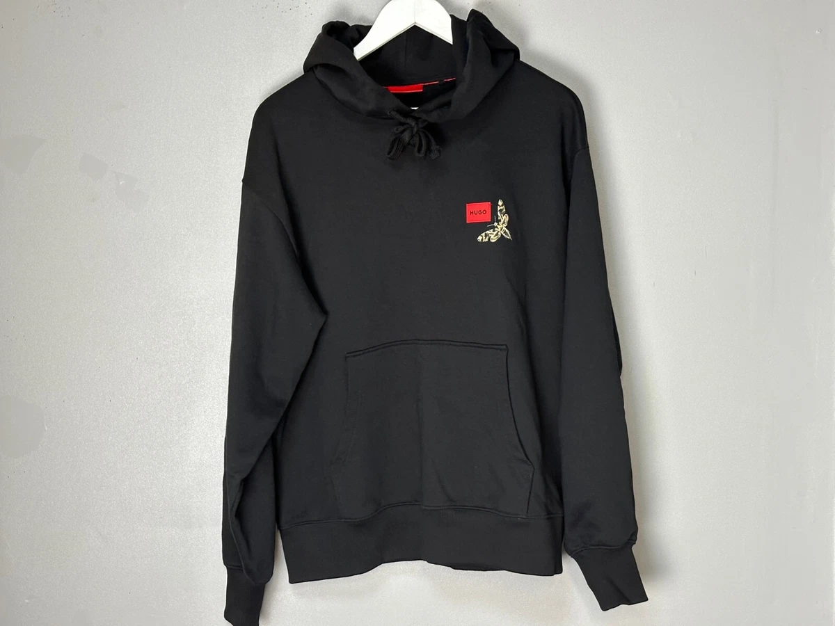 Hugo boss hooded sweatshirt with logo and shop reflective detailing