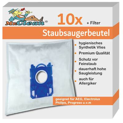 10 Mr.Clean Staubsaugerbeutel geeignet für Zanussi ZAN 3600 . 3610 . 3615
