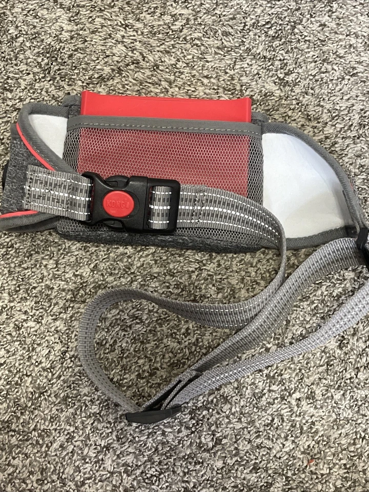 KONG On-The-GO Reflective Waist Pack Grey Red 50" w/ Pouch Dog Pet Outdoor - Image 2 of 2