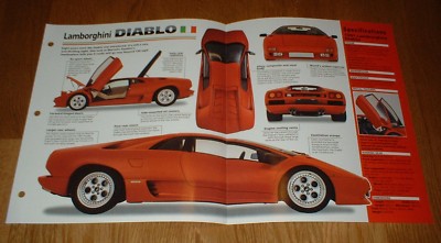 1991 LAMBORGHINI DIABLO ORIGINAL IMP BROCHURE SPECS INFO 91 95 99