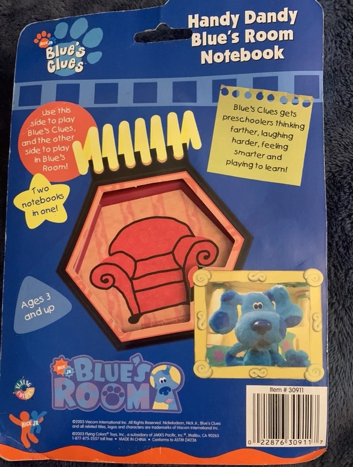 Blues Clues 2003 Práctico Dandy Blue's Room Cuaderno Doble Cara DE COLECCIÓN Foto 2 de 2
