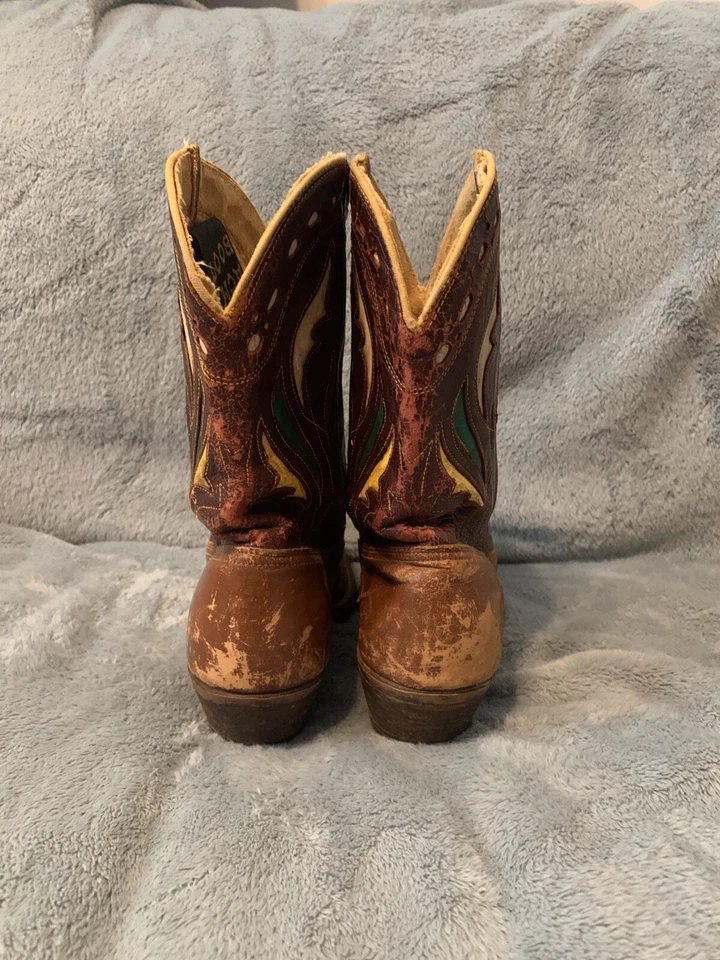 Rare Vintage 1940 50 Women Acme Western Boot Cowboy Pee Wee Shorty Bootie Size 6 - Image 4 of 4