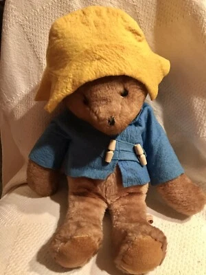 Vintage Stuffed Plush Paddington Bear 18”Eden Toys USA 1970’s Rain gear - Image 1 of 4