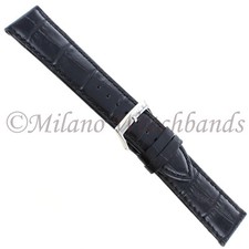 22mm Morellato Genuine Leather Alligator Grain Black Mens Watch Band 2269